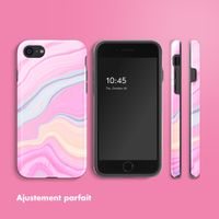 Selencia Coque arrière Vivid Apple iPhone SE (2022 / 2020) / 8 / 7 - Pastel Lipstick Marble