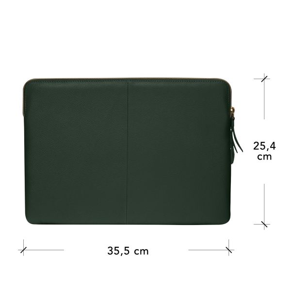 dbramante1928 ﻿Paris+ Sleeve - Pochette ordinateur 14 pouces - Cuir véritable - MacBook Pro 14 pouces - Evergreen