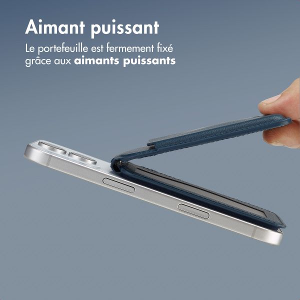 Accezz Portefeuille en cuir avec support - Compatible avec MagSafe et Qi2 - Nightfall Blue