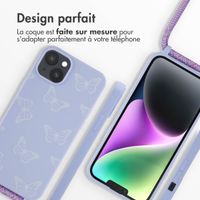 imoshion Coque design en silicone avec cordon Apple iPhone 14 Plus - Butterfly