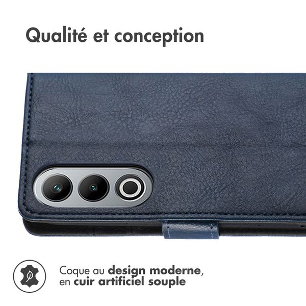 imoshion Étui de téléphone portefeuille Luxe OnePlus Nord CE 4 - Bleu foncé