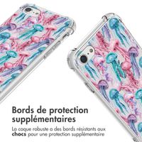 imoshion Coque Design avec cordon Apple iPhone SE (2022 / 2020) / 8 / 7 - Jellyfish Watercolor