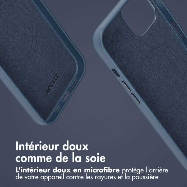 Accezz Étui de télephone portefeuille en cuir 2-en-1 avec MagSafe Apple iPhone 14 - Nightfall Blue