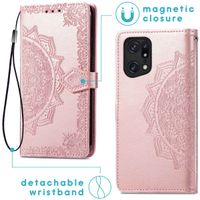 imoshion Etui de téléphone Mandala Oppo Find X5 5G - Rose Dorée