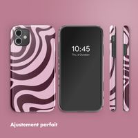 Selencia Coque arrière Vivid Apple iPhone 11 - Wavy Swirl Pink Plum