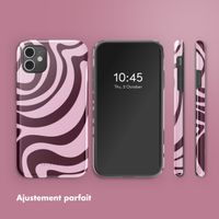 Selencia Coque arrière Vivid Tough iPhone 11 - Wavy Swirl Pink Plum