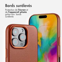 Accezz Coque arrière en cuir avec MagSafe Apple iPhone 16 Pro - Sienna Brown