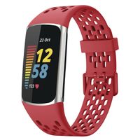 imoshion Bracelet de sport en silicone avec trous Fitbit Charge 5 / Charge 6 - Rouge