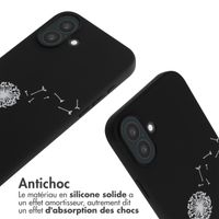 imoshion Coque design en silicone avec cordon Apple iPhone 16 Plus - Dandelion Black