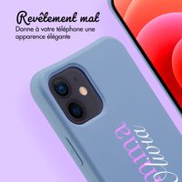 Coque de couleur personnalisée MagSafe avec cordon amovible  et nom iPhone 12 Pro - Ash Blue