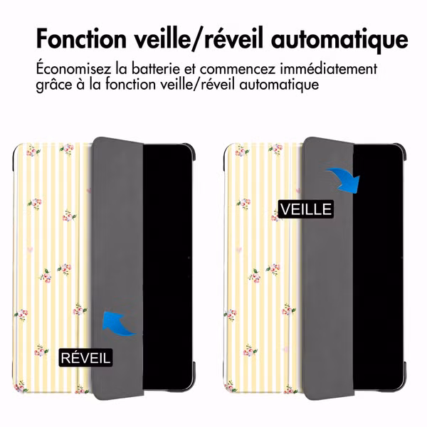 imoshion Coque tablette Design Trifold Samsung Galaxy Tab A11 Plus / A9 Plus - Garden Stripes
