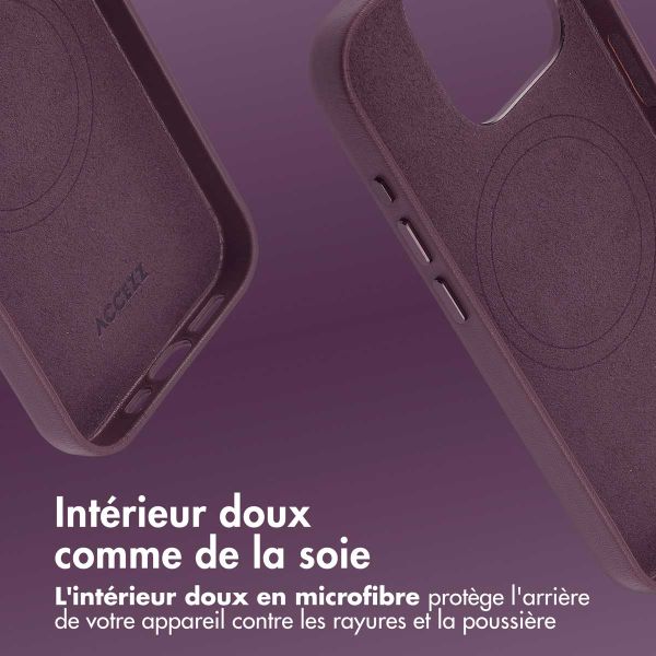 Accezz Coque arrière en cuir avec MagSafe Apple iPhone 15 Pro - Heath Purple