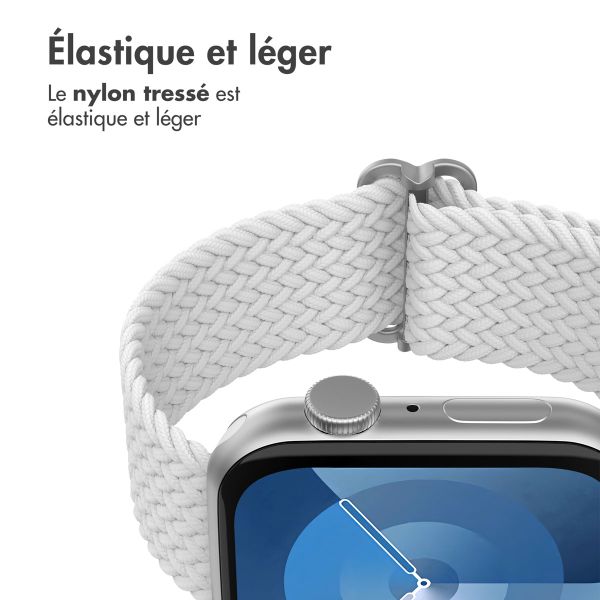 imoshion Bracelet tissé en nylon Apple Watch Series 1 á 10 / SE / Ultra (2) (44/45/46/49 mm) - Blanc