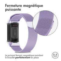 imoshion Bracelet magnétique milanais le Fitbit Charge 5 / Charge 6 - Taille S - Violet