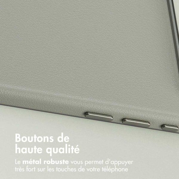 Accezz Coque arrière en cuir avec MagSafe Apple iPhone Air - Light Grey