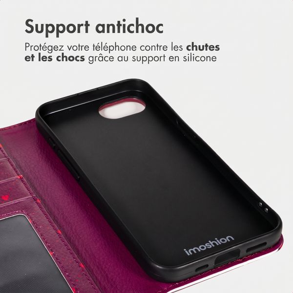 imoshion Étui de télephone portefeuille Design Apple iPhone 17e / 16e - Crush Check Coral Dust