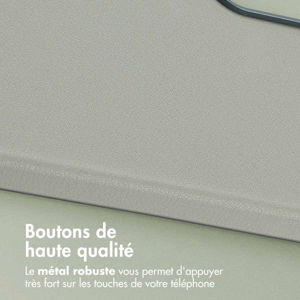 Accezz Coque arrière en cuir avec MagSafe Samsung Galaxy A36 / A56 - Light Grey