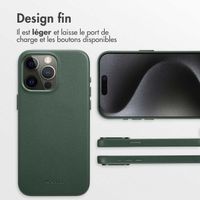 Accezz Coque arrière en cuir avec MagSafe Apple iPhone 15 Pro Max - Cedar Green