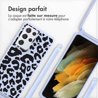 imoshion Coque design en silicone avec cordon Samsung Galaxy S21 Ultra - Animal Lila