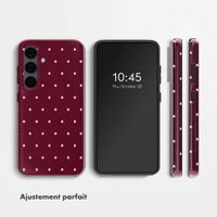 Selencia Coque arrière Vivid avec MagSafe Samsung Galaxy S24 - Happy Dots Burgundy