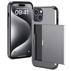 imoshion Coque arrière avec porte-cartes Apple iPhone 15 - Gris