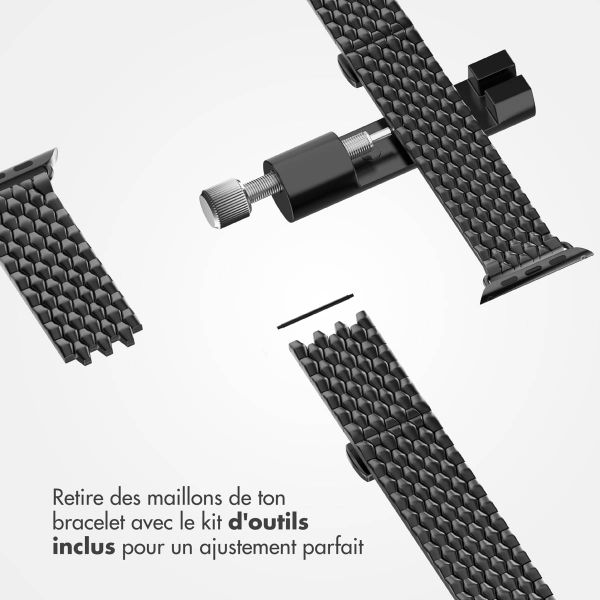 Selencia Bracelet dragon en acier Apple Watch Series 1 t/m 11 / SE / Ultra (44/45/46/49 mm) - Noir