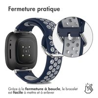 imoshion Bracelet sportif en silicone Fitbit Versa 4 / 3 / Sense (2) - Bleu/Gris