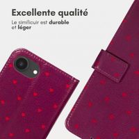 imoshion Étui de télephone portefeuille Design Apple iPhone 17e / 16e - Crush Check Coral Dust