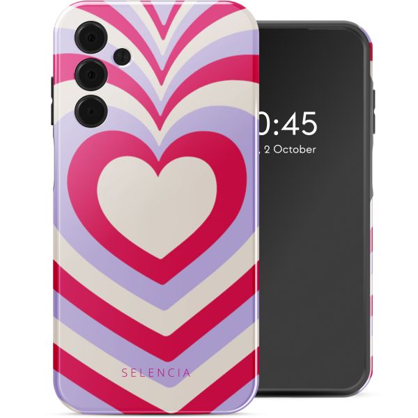 Selencia Coque arrière Vivid Tough Samsung Galaxy A15 (5G/4G) - Double Hearts Rubine Red Lilac