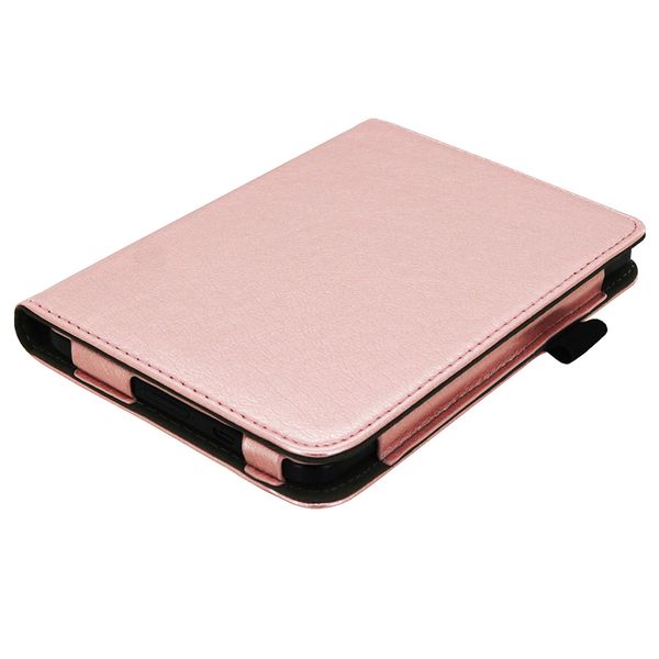 imoshion Étui de liseuse portefeuille en cuir végan Kobo Clara HD - Rose Doré