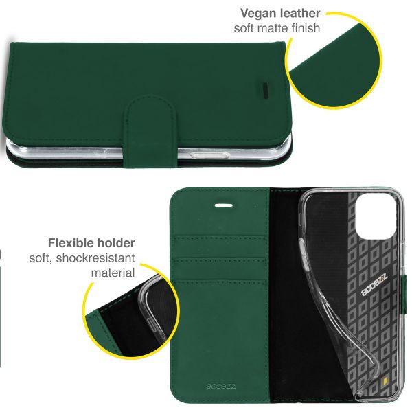 Accezz Étui de téléphone portefeuille Wallet iPhone 13 Pro - Vert