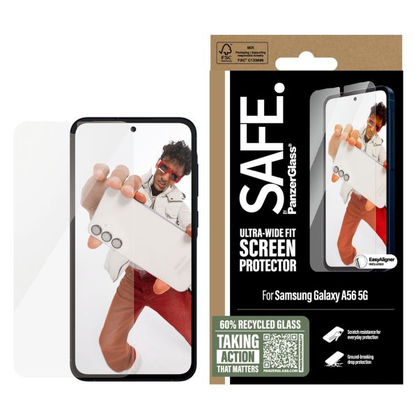 SAFE by PanzerGlass Protection d'écran Ultra-Wide Fit avec applicateur Samsung Galaxy A56