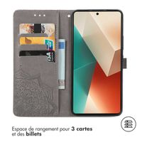 imoshion Etui de téléphone portefeuille Mandala Xiaomi Redmi Note 13 (5G) - Gris