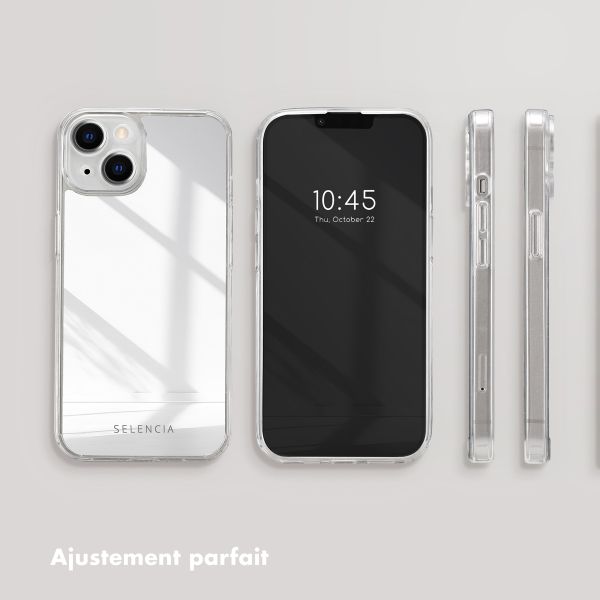 Selencia Coque Mirror iPhone 14 - Coque avec miroir - Argent