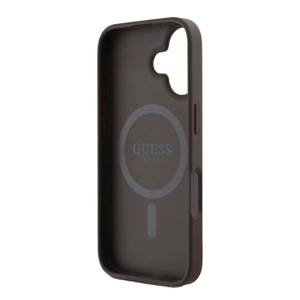 Guess Coque 4G Metal Logo MagSafe Apple iPhone 16 - Marron