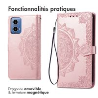 imoshion Etui de téléphone portefeuille Mandala Motorola Moto G34 - Rose Dorée