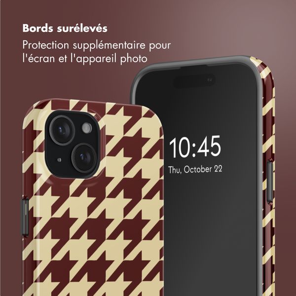 Selencia Coque arrière Vivid avec MagSafe Apple iPhone 15 - Pied-de-Poule