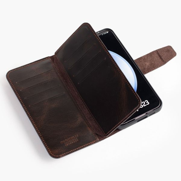 Wachikopa Étui de téléphone portefeuille Multi Wallet Samsung Galaxy S23 - Dark Brown