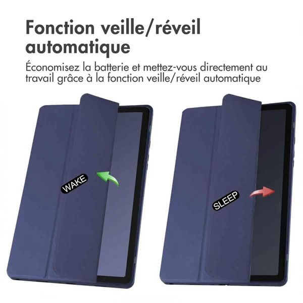 imoshion Coque tablette rigide Trifold Samsung Galaxy Tab A9 Plus - Bleu foncé