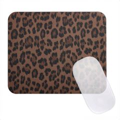 Selencia Sabi Tapis de Souris en Similicuir imprimé panthère - 20 x 24 cm - Mocha Brown