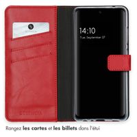 Selencia Étui portefeuille en cuir véritable Samsung Galaxy A52(s) (5G/4G) - Rouge