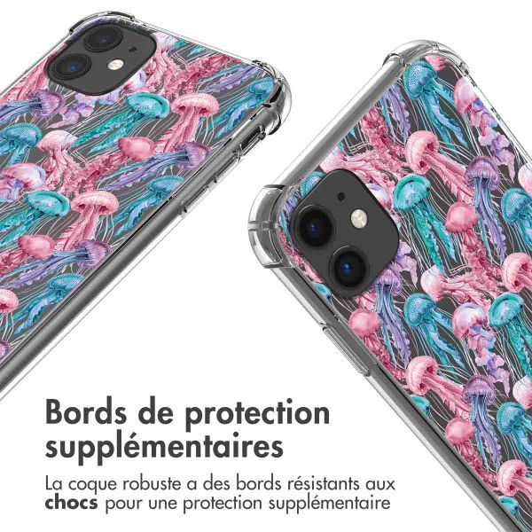 imoshion Coque Design avec cordon Apple iPhone 11 - Jellyfish Watercolor