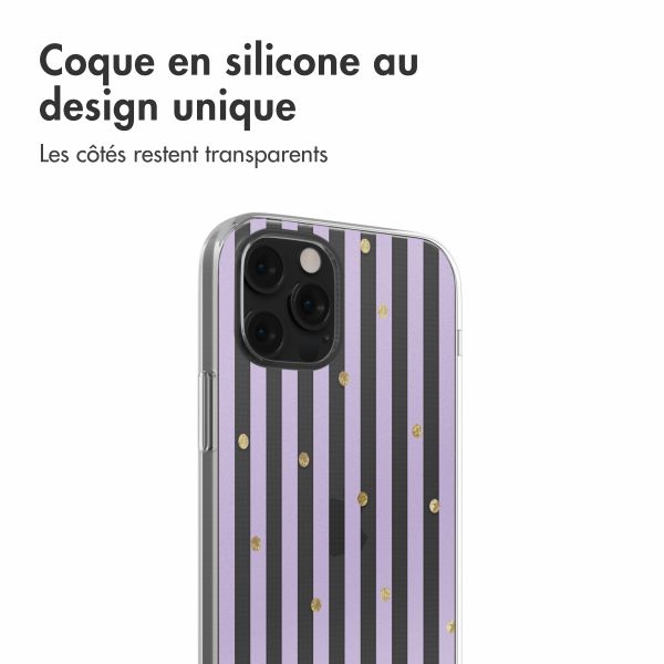 imoshion Coque design pour iPhone 12 (Pro) - Sparkle Lines Lavender