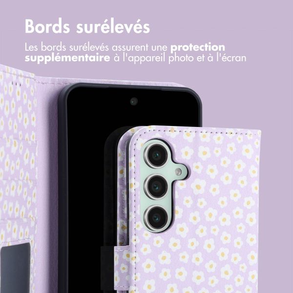 imoshion Étui de télephone portefeuille Design Samsung Galaxy S25 - White Daisy