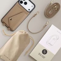 Selencia Coque de télephone Sera avec cordon et porte-cartes enveloppe Apple iPhone 17 Pro Max - Taupe