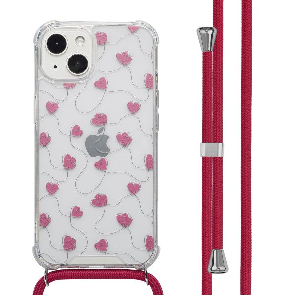 imoshion Coque Design avec cordon Apple iPhone 13 - Dusty Rose Connected Hearts