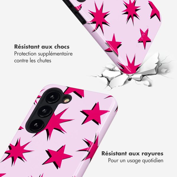 Selencia Coque arrière Vivid Tough Samsung Galaxy S23 - Stars Rubine Red Light Pink