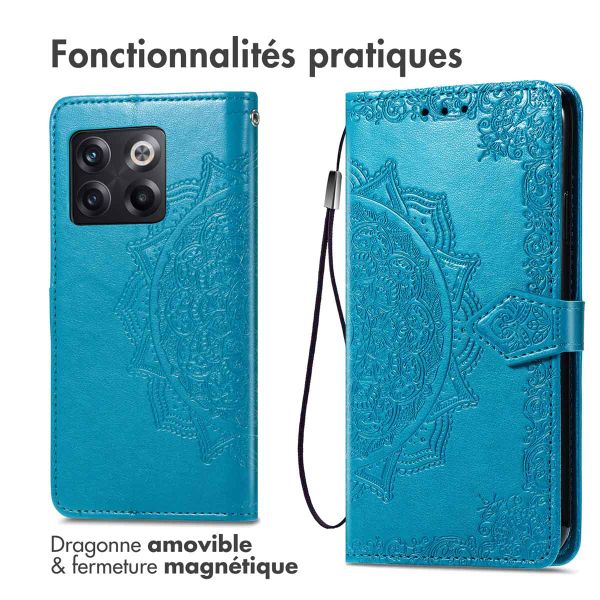 imoshion Etui de téléphone portefeuille Mandala OnePlus 10T - Turquoise