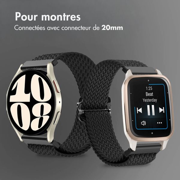 imoshion Bracelet tissée en nylon - Connexion universelle 20 mm - Noir