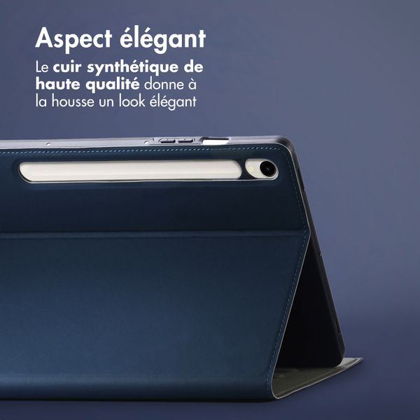 Accezz Coque tablette Classic Samsung Galaxy Tab S9 11.0 pouces / Tab S10 FE / S9 FE 10.9 pouces - Bleu foncé